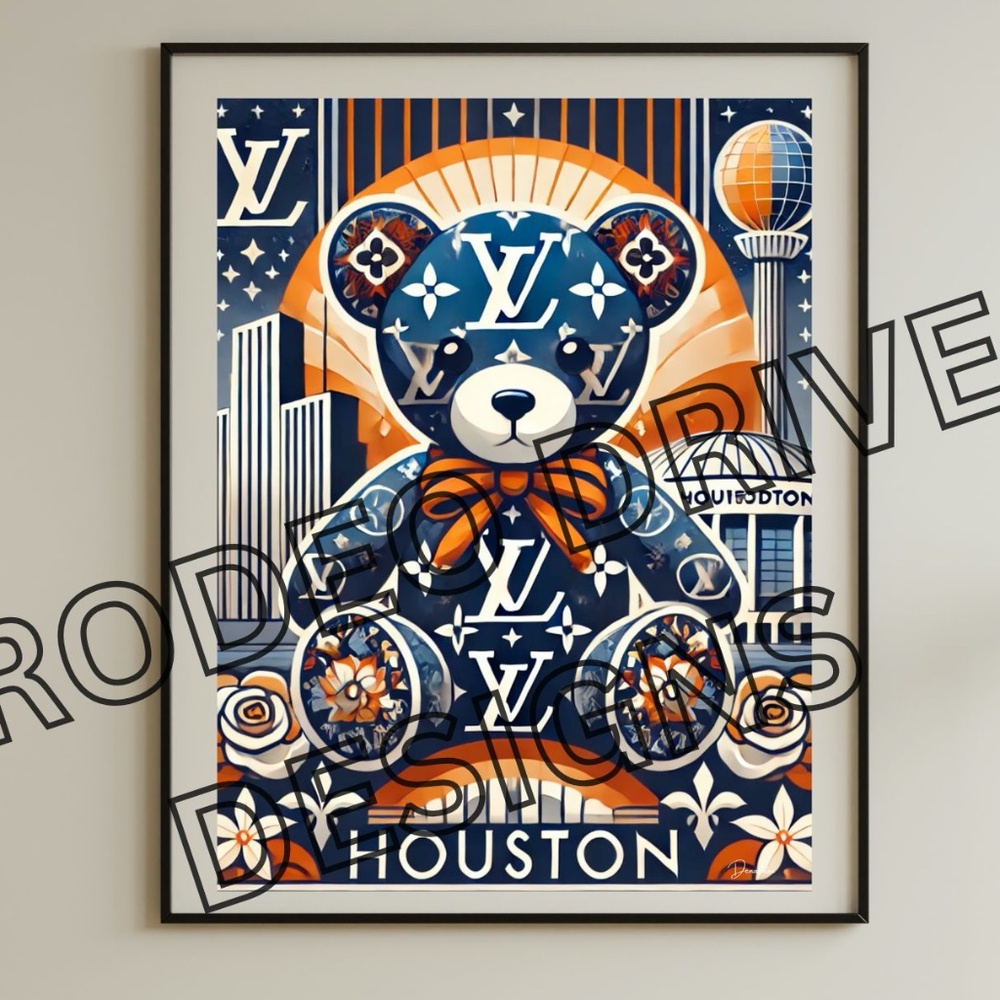 Louis Vuitton City Bear Series Houston Print (18x24) by Rodeo Drive Designs
